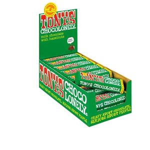 Tony’s Chocolonely czekoladowy batonik mleczny orzech laskowy 35 x 47 g czekolada Fairtrade prezent 32% Cacoa wegetariańska Tony’s Chocolonely czekoladowy batonik mleczny orzech laskowy 35 x 47 g czekolada Fairtrade prezent 32% Cacoa wegetariańska