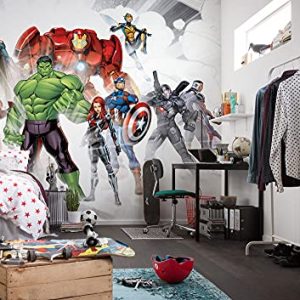 Komar Fototapeta z włókniny Marvel Avengers Unite Wymiary: 500 x 280 cm (szerokość wysokość) Thor, Hulk, Iron Man, pokój dziecięcy, tapeta IADX10 065 Komar Fototapeta z włókniny Marvel Avengers Unite Wymiary: 500 x 280 cm (szerokość wysokość) Thor, Hulk, Iron Man, pokój dziecięcy, tapeta IADX10 065