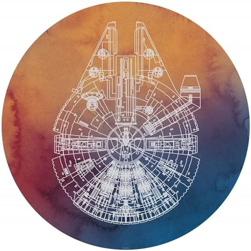 Komar DOT okrągła i samoprzylepna fototapeta z włókniny Star Wars Millennium Falcon średnica 125 cm pokój dziecięcy, tatuaż ścienny DD1 027 - obrazek 1