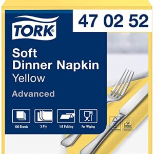 Tork 470252 Soft serwetki żółte 1/8 składane / 3 warstwowe papierowe/Idealny rozmiar na kolację/zaawansowana jakość 12 x 100 (1200) wstępnie złożone 39 cm (szer. dł.) Tork 470252 Soft serwetki żółte 1/8 składane / 3 warstwowe papierowe/Idealny rozmiar na kolację/zaawansowana jakość 12 x 100 (1200) wstępnie złożone 39 cm (szer. dł.)
