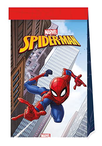 Torebki foliowe urodzinowe Spider Man 6 szt. - obrazek 1
