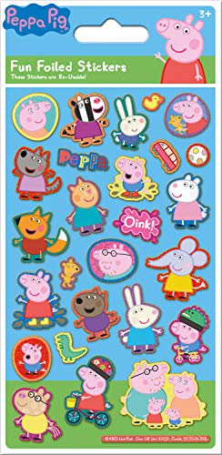 Paper Projects 01.70.06.152 Peppa Pig Blue Sparkly Reusable Sticker Pack, 19.5cm x 9.5cm - obrazek 1