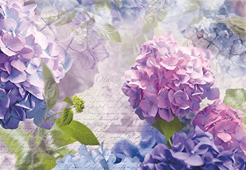 Komar 8 705 368 x 254 cm Otaksa Hortensja Kwiat Kwiatowy Tapeta Mural Fioletowy (8 sztuk) - obrazek 1