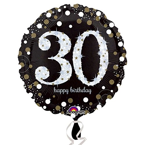 Balon foliowy, Urodziny 30, Sparkling Celebrations Gold, 18