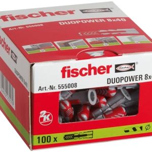Fischer Duopower Kołki Rozporowe, Czerwony/Szary, 8 mm x 40 (100 Sztuk) Fischer Duopower Kołki Rozporowe, Czerwony/Szary, 8 mm x 40 (100 Sztuk)