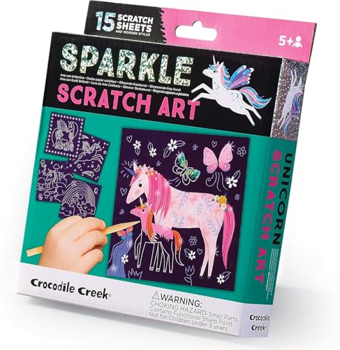 Crocodile Creek Sparkle Scratch Art/Unicorn Kolorowanki i kolorowanki, Wielobarwny, unikalny (3875352) Crocodile Creek Sparkle Scratch Art/Unicorn Kolorowanki i kolorowanki, Wielobarwny, unikalny (3875352)