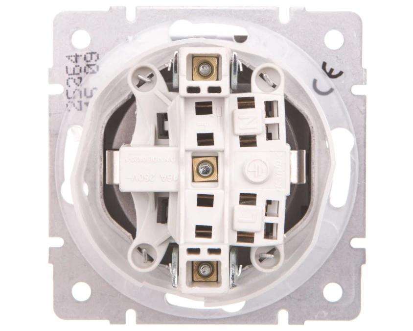 LOGI Gniazdo hermetyczne z klapką 2P+Z IP44 Schuko śrubowe 16A 250V Grafit 25264 - obrazek 2