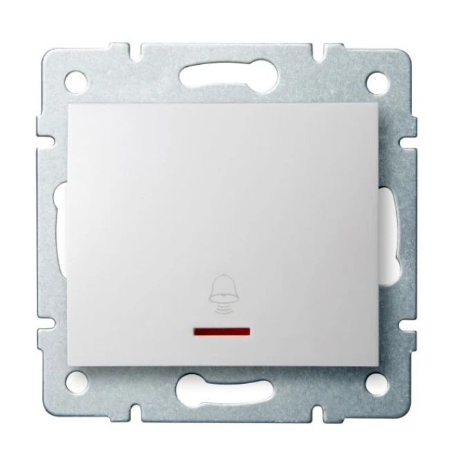 LOGI Łącznik zwierny dzwonek z LED śrubowy 10AX 250V biały 021080102 25075 - obrazek 1