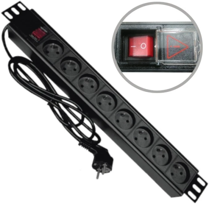 Listwa przeciwprzepięciowa A‑LAN PZ081U3M (8 x UTE 16 A (3680 W) 3m kolor czarny)