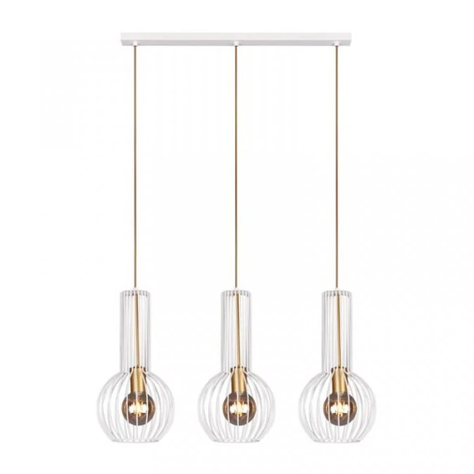 Listwa biała z wiszącymi drucianymi lampami z serii ARVI WHITE K‑4526 Kaja Lighting - obrazek 1