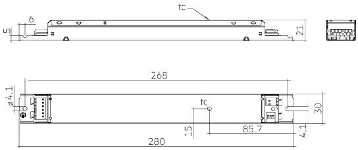 LC 55W 500‑1050mA 54V DA lp SNC4 Zasilacz LED liniowy stałoprądowy ściemnialny ESSENCE TRIDONIC ‑ 87501220 - obrazek 3