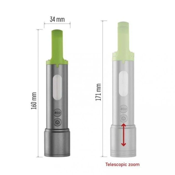 Latarka metalowa LED 600 lm, ładowalna P3118 - obrazek 2