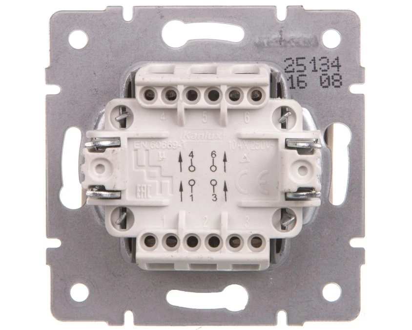 LOGI Łącznik krzyżowy śrubowy 10AX 250V kremowy 021070103 25134 - obrazek 2