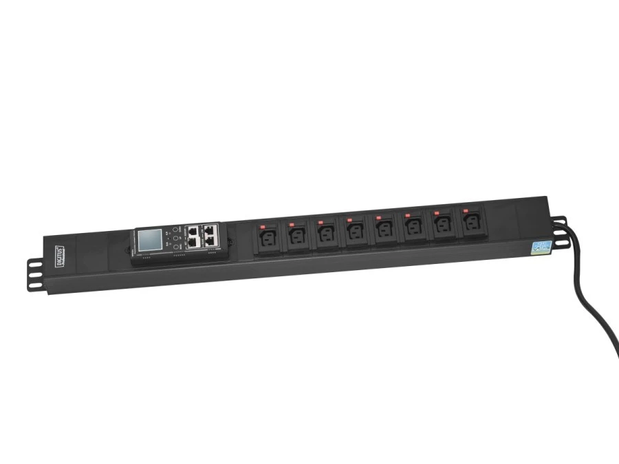 Listwa monitorująca pionowa wtyk zasilający DIN49440 16A 250V 8xC13 10A 250V 16A DN‑IP‑V‑2‑8C13