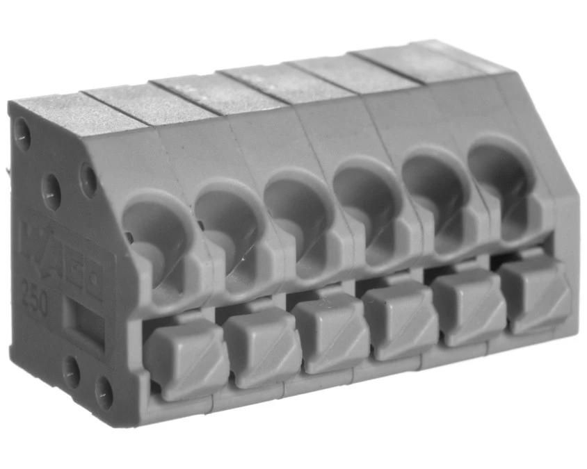 Listwa zaciskowa do płytek drukowanych 6‑biegunowa szara raster 3,5mm 250‑206 /50szt./ - obrazek 1