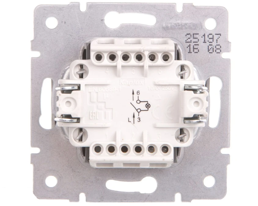 LOGI Łącznik jednobiegunowy z LED śrubowy 10AX 250V srebrny 021110143 25197 - obrazek 2