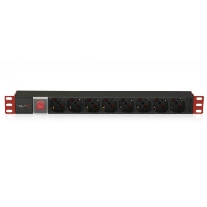 Listwa Zasilająca Rack 1U 8x Schuko/UNEL, Kabel C20 3m, 16A - obrazek 2