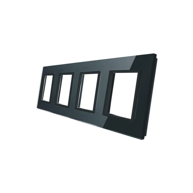 Livolo POCZWÓRNA CZARNA RAMKA SZKLANA 293 x 80mm GPF‑4‑62 - obrazek 1