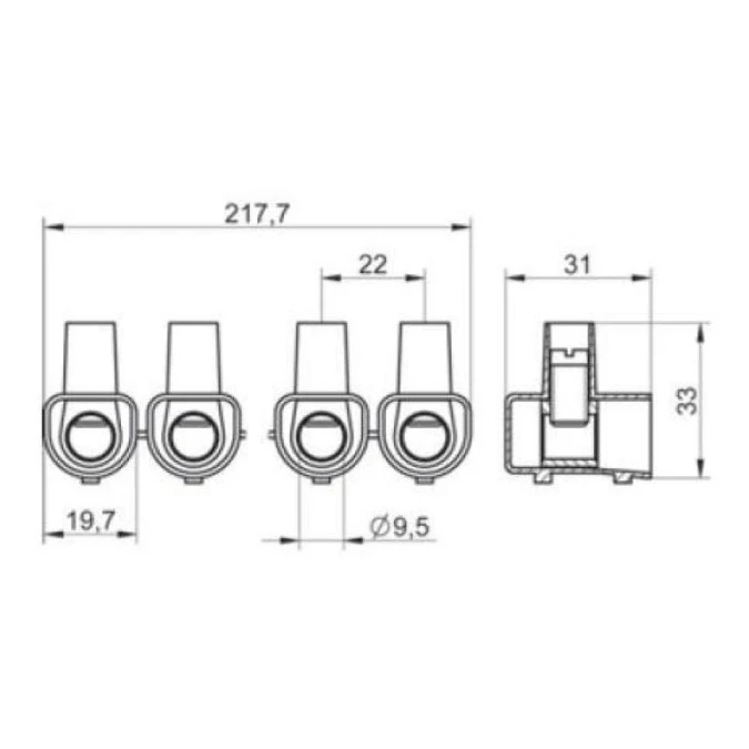 Listwa zaciskowa gwintowa MT 516 ‑ 16 mm² ‑ 10‑torowa - obrazek 2