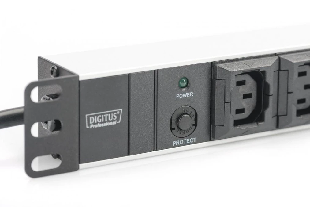 Listwa zasilająca PDU 19 Rack 10x gniazdo C13 2m 1x wtyk C14 10A zab. przeciążeniowe DN‑95404 - obrazek 3