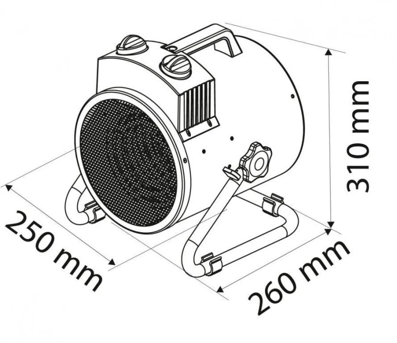 Nagrzewnica elektryczna 3kW przemysł regulacja ustawienia IPX4 90‑068 - obrazek 3