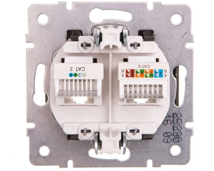 LOGI Gniazdo teleinformatyczne (RJ45 Cat.6+RJ11) Grafit 25290 - obrazek 2