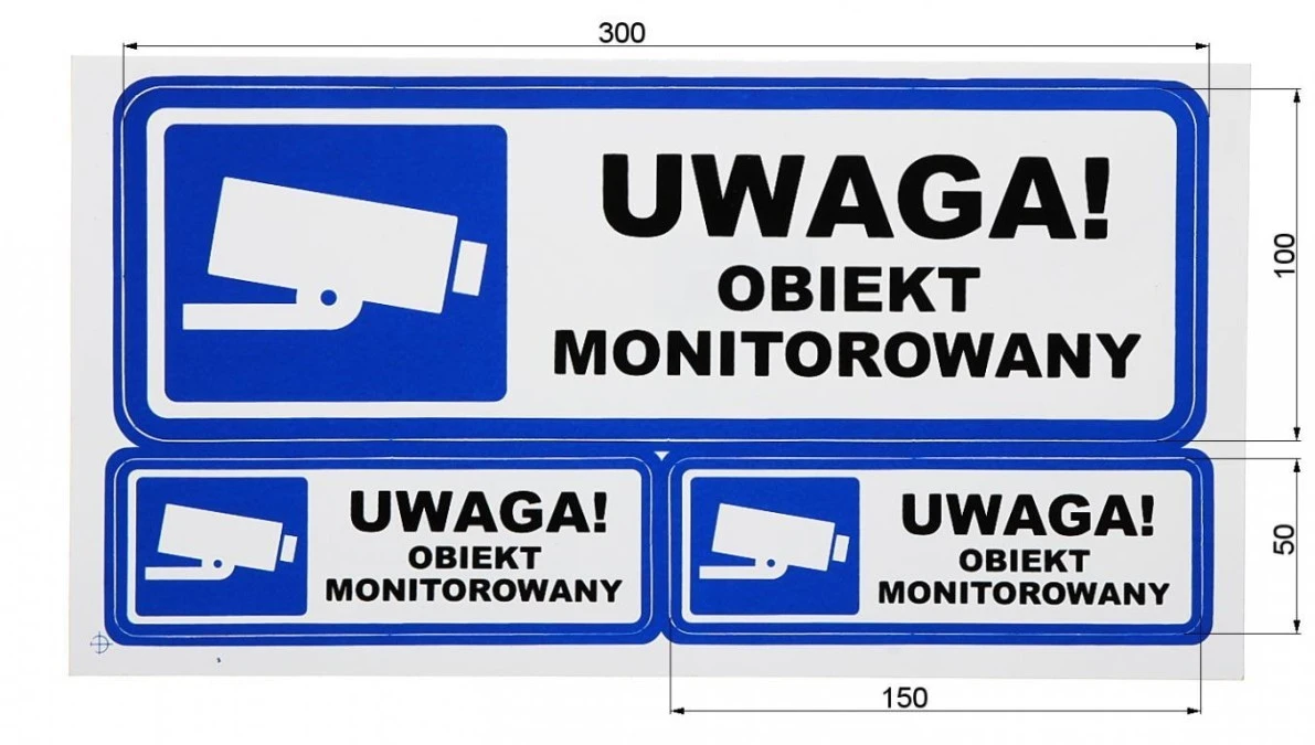 Naklejka /Uwaga obiekt monitorowany/ N‑KPL‑1 komplet - obrazek 1