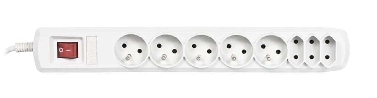 Listwa przeciwprzepięciowa Activejet APN‑8g/3m‑GR (3 x Typ C, 5 x UTE 10 A 3m kolor szary) - obrazek 2
