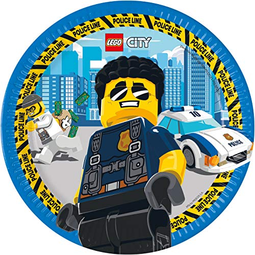 Talerzyki Lego City, 23 cm, 8 sztuk