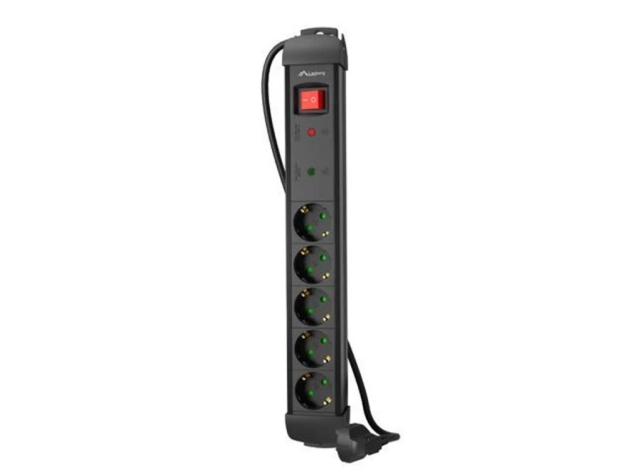 Listwa zasilająca LANBERG SP1 3M 5X 230V SCHUKO czarna SP1‑05F‑0300‑BK - obrazek 1