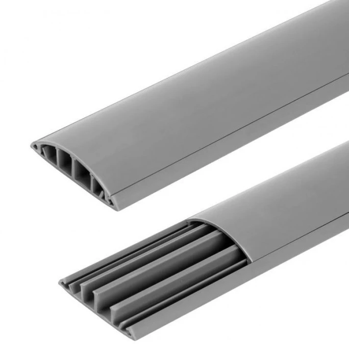 Listwa maskująca przewody TV maskownica uniwersalna napodłogowa naścienna 75x18mm szara 2m - obrazek 1