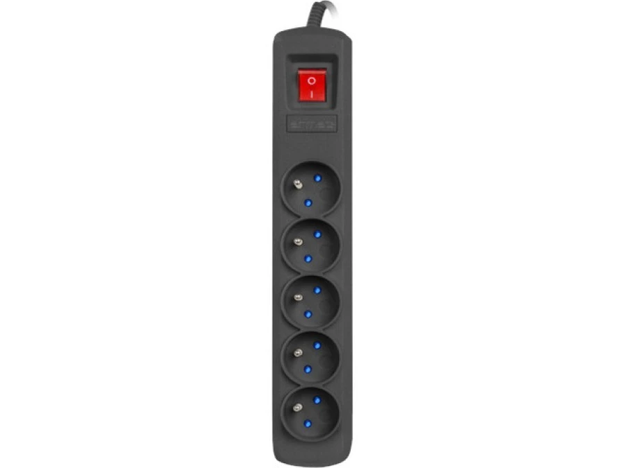 LISTWA ZASILAJĄCA ARMAC R5 3M 5X 230V PL CZARNA WTYK PROSTY R5/30/CZ/WP - obrazek 1