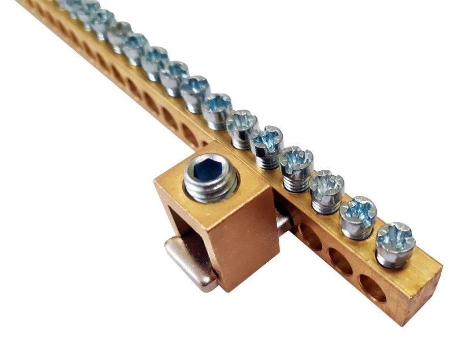 Listwa zaciskowa mosiężna BB111, 111 ‑ torów, 1,5‑25mm2, 100A, 1m MAD0111E21 - obrazek 2