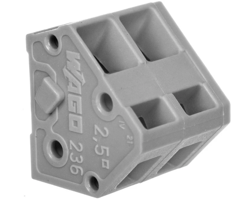 Listwa zaciskowa do płytek drukowanych 2‑torowa szara raster 5/5,08mm 236‑102 /105szt./ - obrazek 1