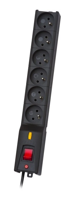 Listwa zasilająca Lestar LX 610 G‑A K.:CZ 1,5M (6 x UTE 10 A 1,5m kolor czarny) - obrazek 1