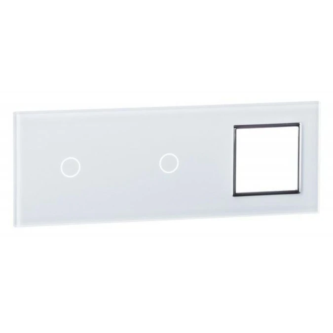 Livolo BIAŁY PANEL SZKŁO 1+1+1+ MIEJSCE NA GNIAZDO 70111G‑61 - obrazek 1