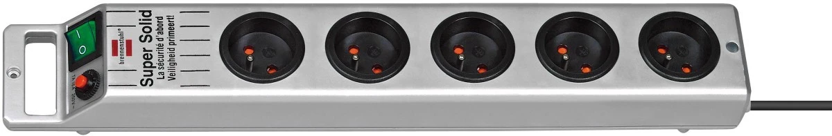 Listwa zasilająca Super‑Solid Line 2,5m 5 gniazd srebrna H05VV‑F 3G1,5 1153344115 - obrazek 3