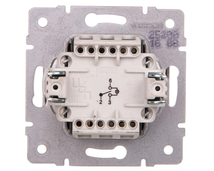 LOGI Łącznik schodowy z LED śrubowy 10AX 250V srebrny 021140143 25200 - obrazek 2