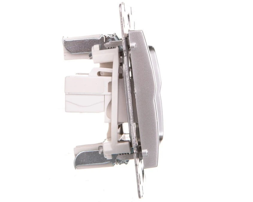 LOGI Gniazdo teleinformatyczne (RJ45 Cat 5e+RJ11) Srebrny 25230 - obrazek 3
