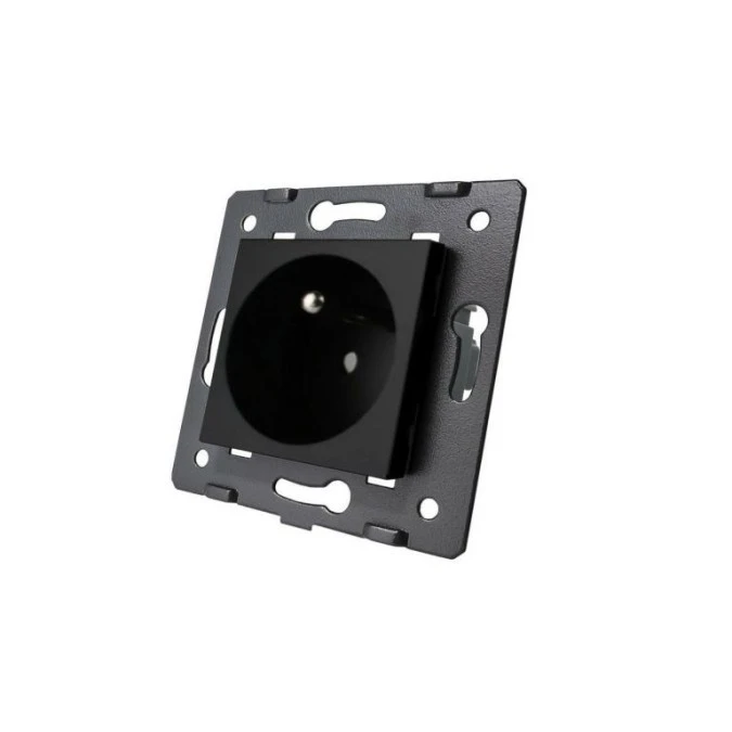 Livolo CZARNY WKŁAD GNIAZDA ELEKTRYCZNEGO 16A FRENCH (BOLEC) C7‑C1FR‑12 - obrazek 1