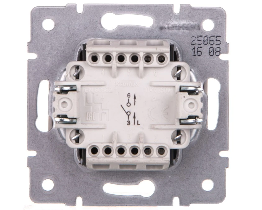 LOGI Łącznik jednobiegunowy śrubowy 10AX 250V biały 021000102 25065 - obrazek 2