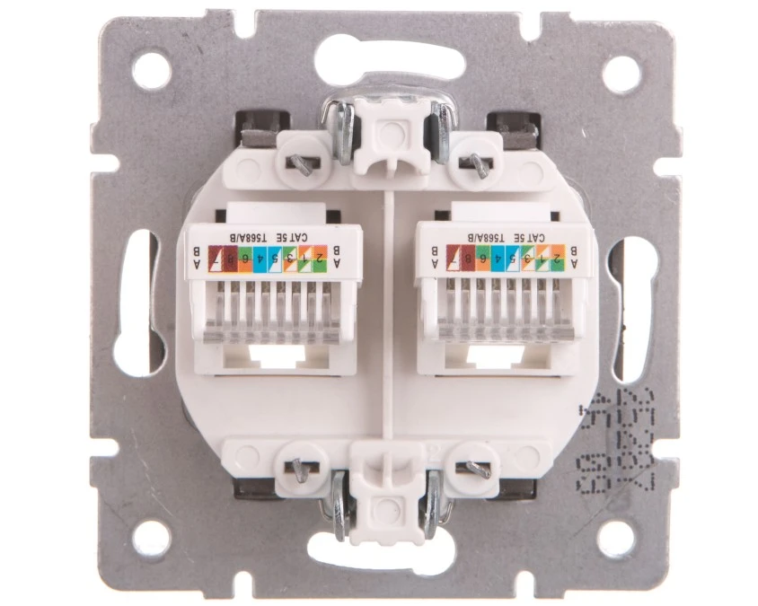 LOGI Gniazdo komputerowe podwójne niezależne (2x RJ45Cat 5e Jack) grafit 021410041 25287 - obrazek 2
