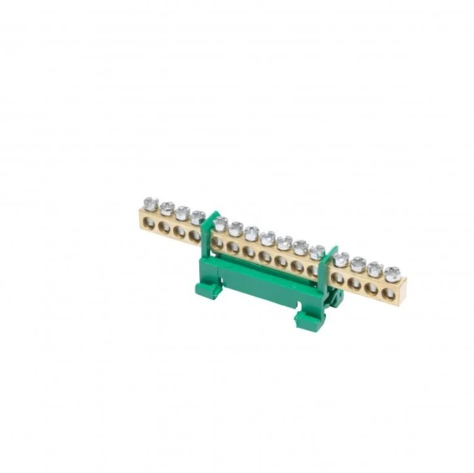Listwa zaciskowa na szynę PE15 ochronna 15‑torowa 16mm² 400V AC 63A zielona 81702005 - obrazek 1