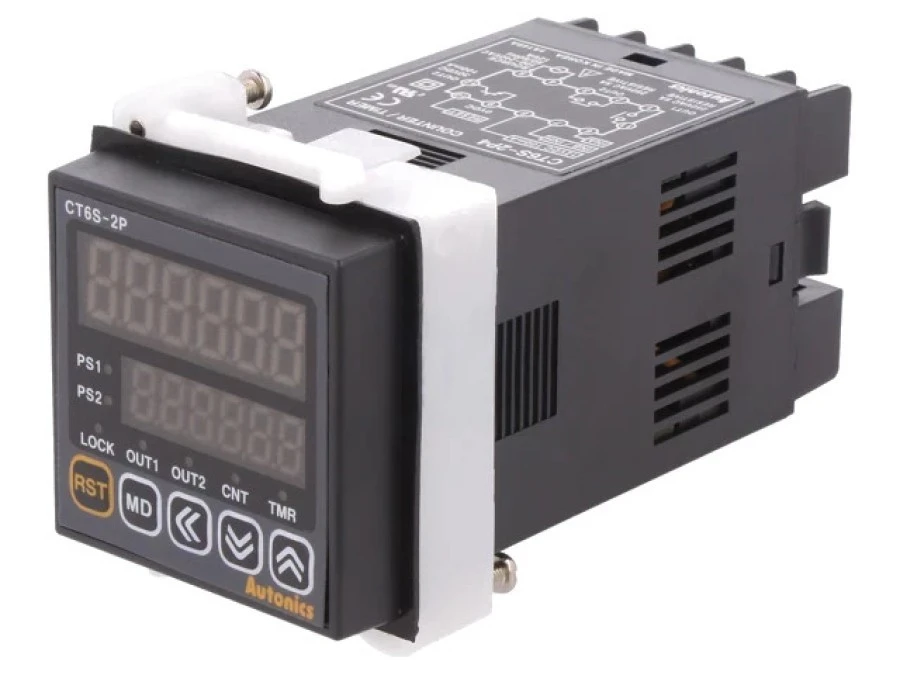 Licznik elektroniczny z wyświetlaczem LED x2, czas/impulsy, OUT:SPST, IN:NPN,PNP CT6S‑2P4 - obrazek 1