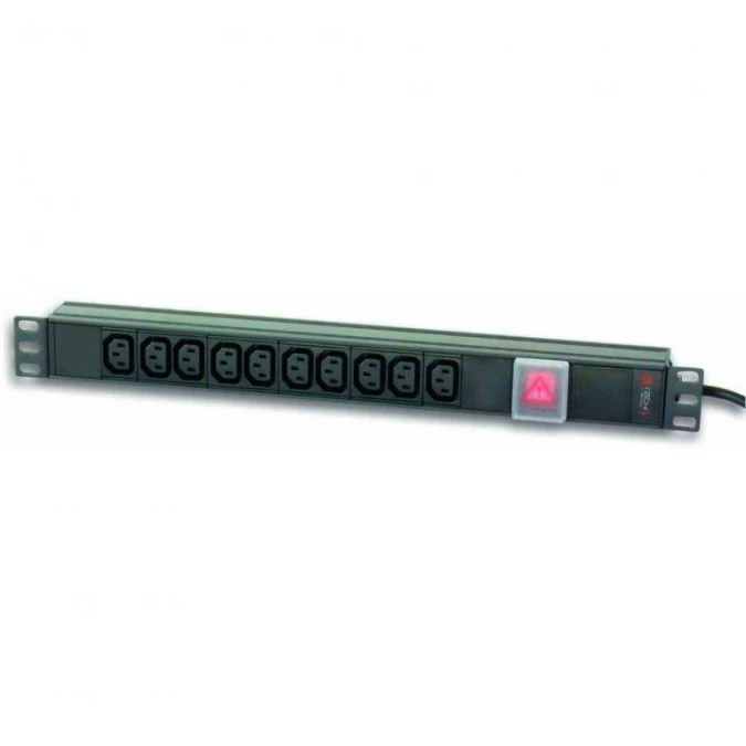 Listwa zasilająca Rack 1U 10X Gniazdo C13 Wtyk C14 Do Ups I‑CASE STRIP‑10C - obrazek 1