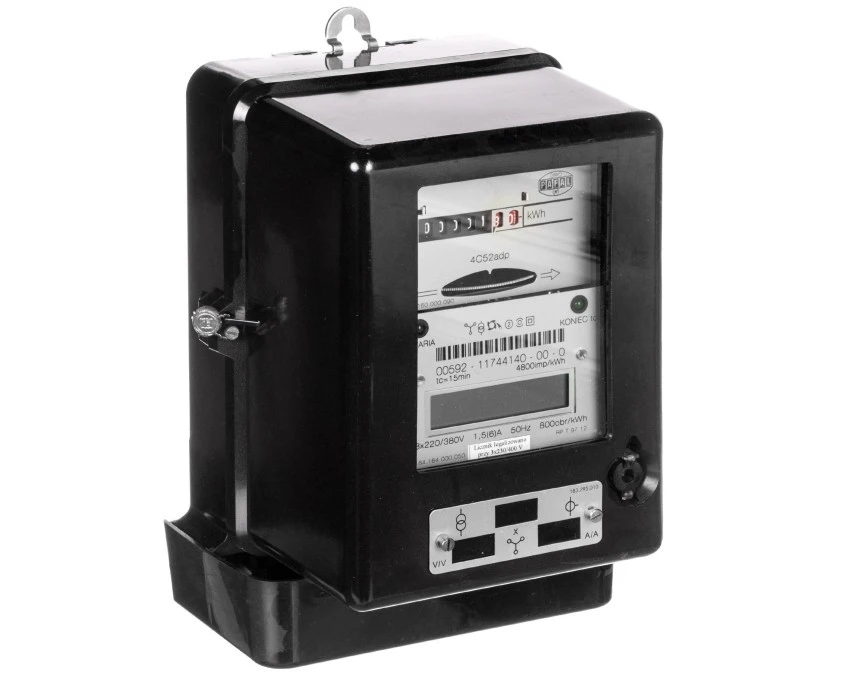 Licznik energii elektrycznej 3‑fazowy 4C52adp 1,5/6A 3x220/380V (regenerowany / legalizowany) - obrazek 2
