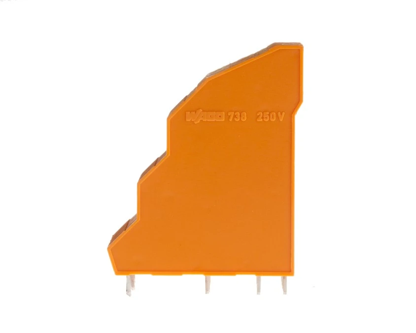 Listwa zaciskowa do płytek drukowanych 4‑piętrowa raster 5,08mm pomarańczowa 738‑408 /18szt./ - obrazek 2