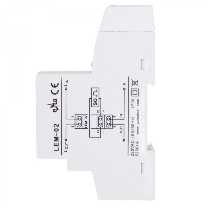 Licznik energii elektrycznej 1‑fazowy 50A 230V wyświetlacz LCD LEM‑02 EXT10000033 - obrazek 2