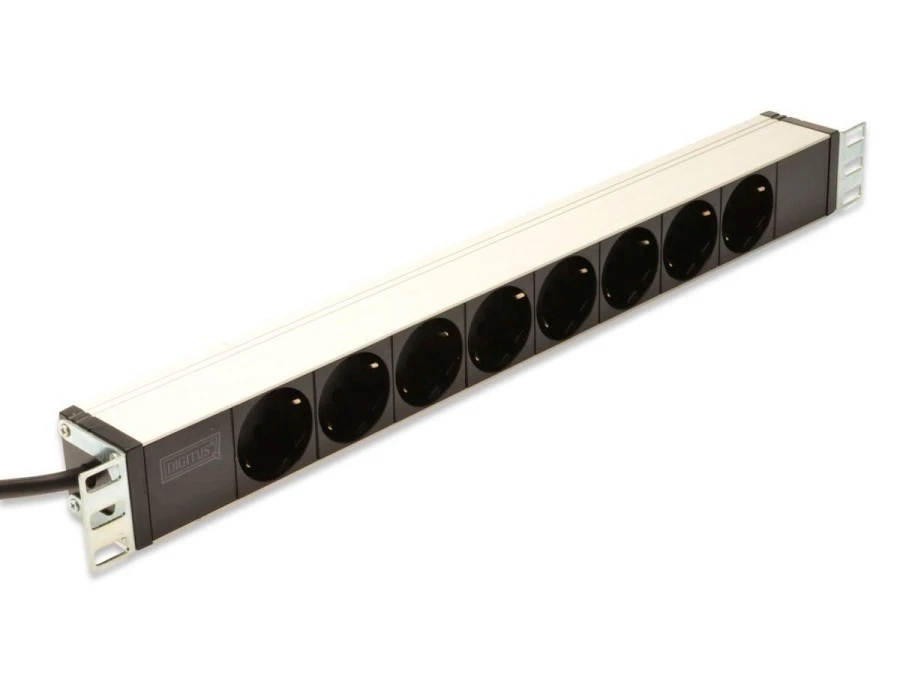 Listwa zasilająca PDU 19 Rack, 8x gniazdo schuko,2.0m, 1x wtyk unischuko, 16A, aluminiowa DN‑95401 - obrazek 3
