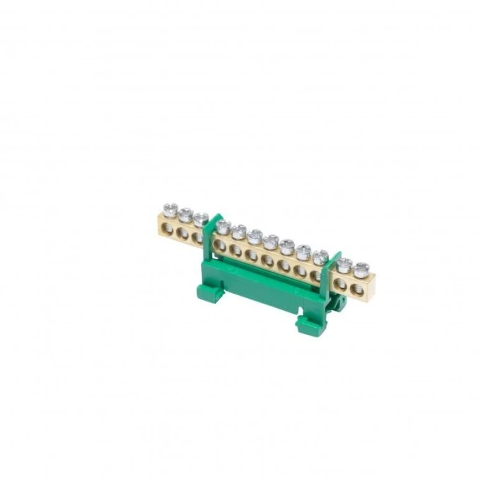 Listwa zaciskowa na szynę PE12 ochronna 12‑torowa 16mm² 400V AC 63A zielona 81701005 - obrazek 1